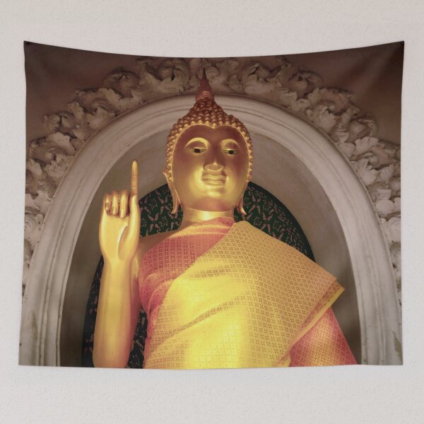 Item preview, Buddha, makes a point at the Phra Pathom Chedi, Thailand designed and sold by JonDelorme.