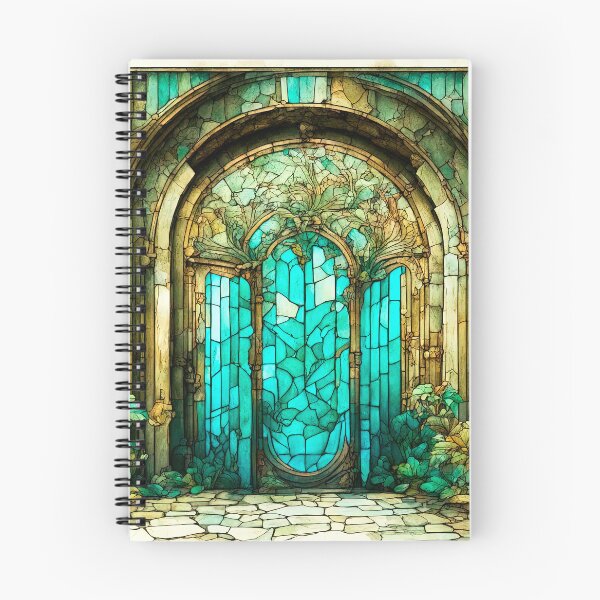 Item preview, A door with stained glass elements in an old mansion designed and sold by LanaGustavsson.