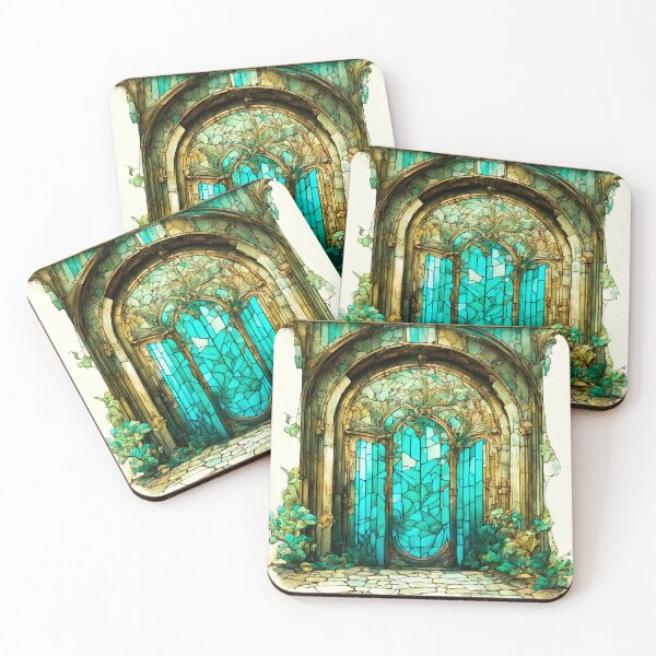 Item preview, A door with stained glass elements in an old mansion designed and sold by LanaGustavsson.