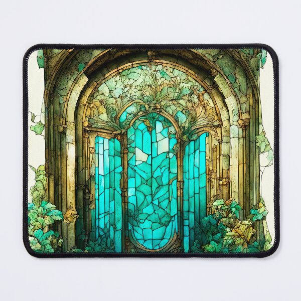 Item preview, A door with stained glass elements in an old mansion designed and sold by LanaGustavsson.