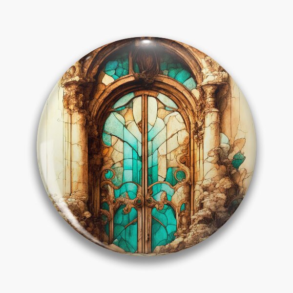 Item preview, A door with stained glass elements in an old mansion designed and sold by LanaGustavsson.