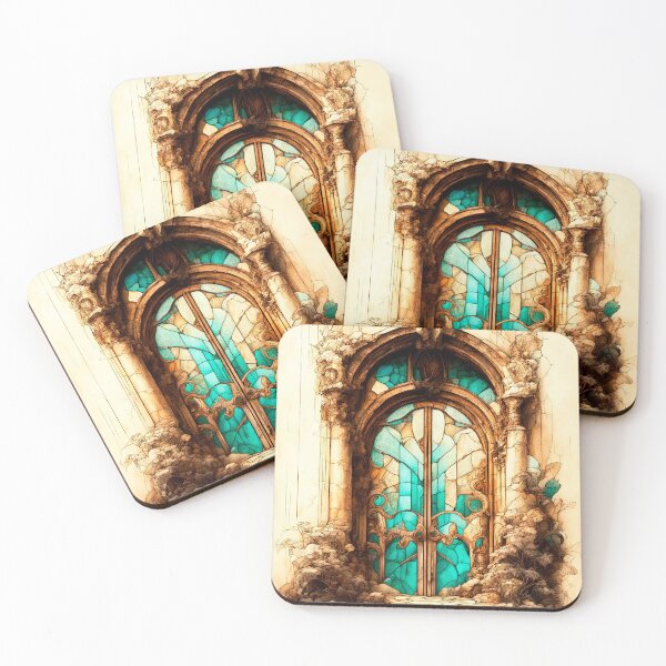 Item preview, A door with stained glass elements in an old mansion designed and sold by LanaGustavsson.