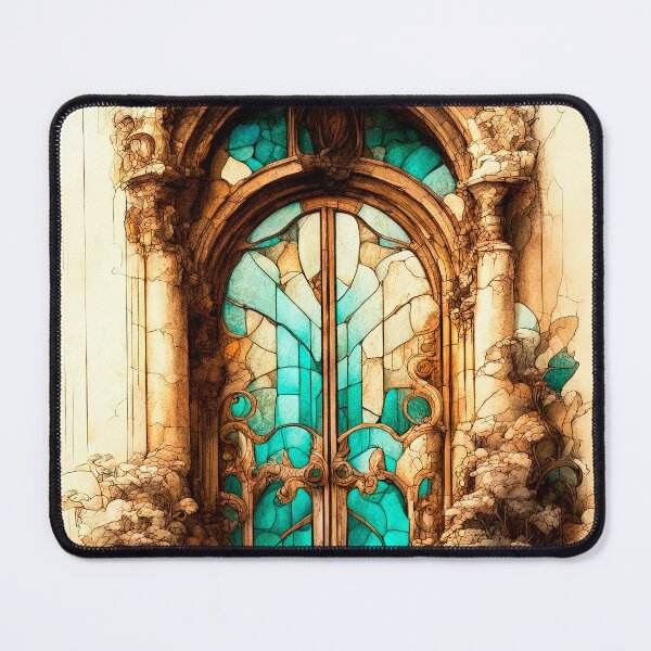 Item preview, A door with stained glass elements in an old mansion designed and sold by LanaGustavsson.