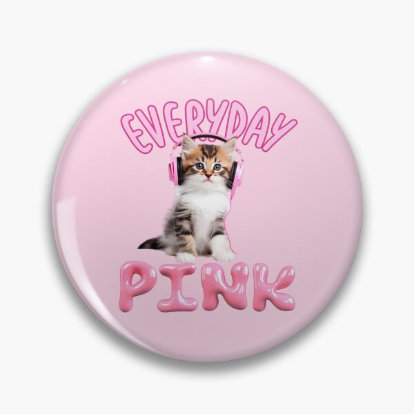 Item preview, kitten wearing pink headphones EVERYDAY PINK, presented in high resolution at 300 dpi designed and sold by SOPIZiLA.