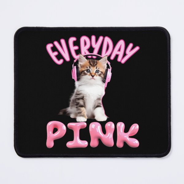 Item preview, kitten wearing pink headphones EVERYDAY PINK, presented in high resolution at 300 dpi designed and sold by SOPIZiLA.