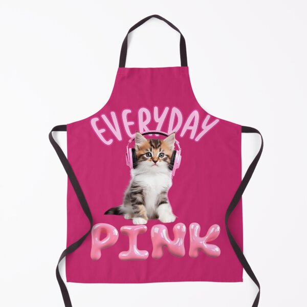 Item preview, kitten wearing pink headphones EVERYDAY PINK, presented in high resolution at 300 dpi designed and sold by SOPIZiLA.