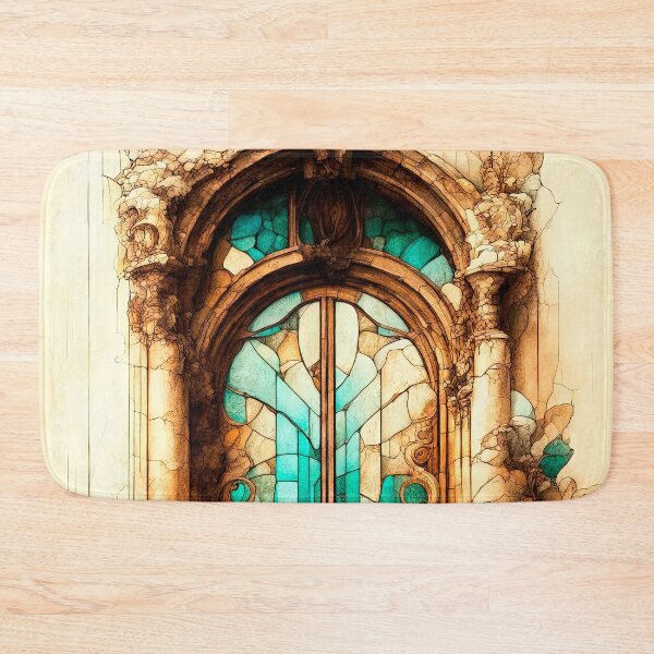 Item preview, A door with stained glass elements in an old mansion designed and sold by LanaGustavsson.