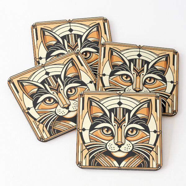 Item preview, Art Deco Illustration Majesty Cat: Harmonious Geometric Elegance designed and sold by bsilvia.