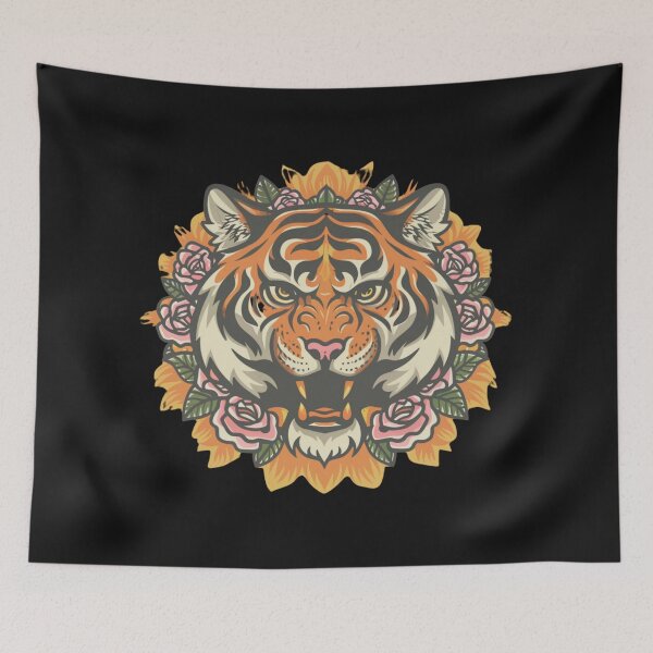 Item preview, American Traditional Tiger Tattoo designed and sold by Goku Creations.