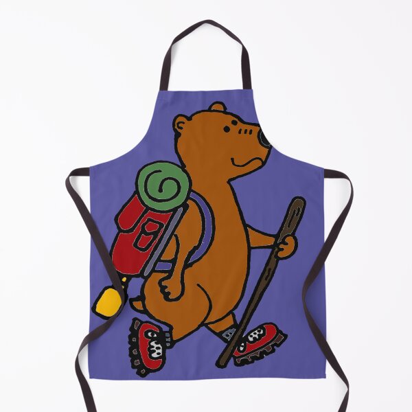 Item preview, Cool Brown Bear Hiking cartoon designed and sold by Nature's Fancy.