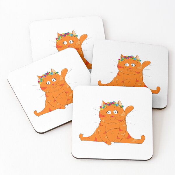Item preview, Fat Red Orange Tiger Cat doing Splits designed and sold by VentunoGrammi.