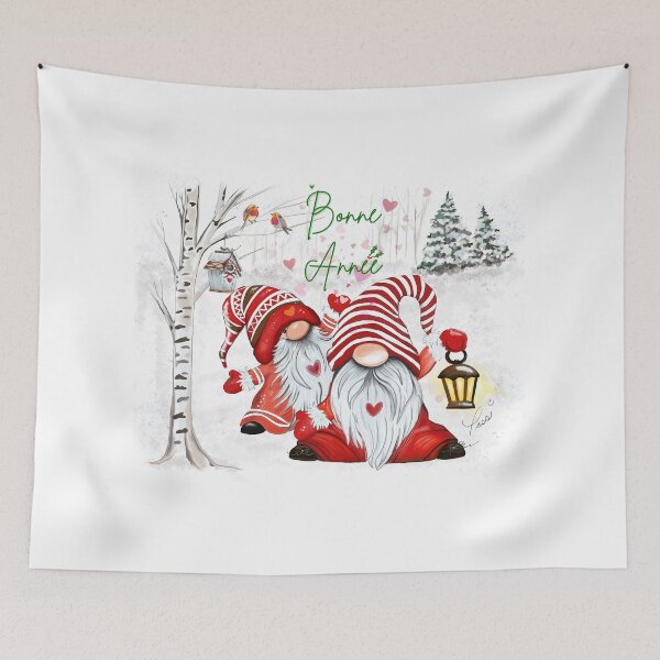 Item preview, Bonne Année! Illustration avec les gnomes fait à la main par Pascale Breton designed and sold by Pascale Breton.