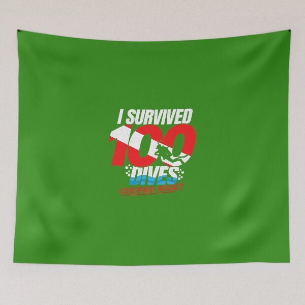 Item preview, 100th Dive Gift 2Diver Down Flag 2Funny Scuba Diving designed and sold by Dentapaint.
