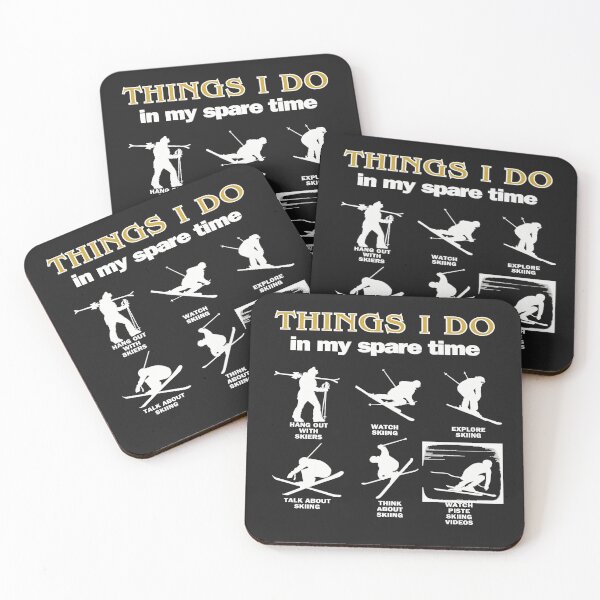 Item preview,  What a skier does...White text. Gift Ideas For The Ski Enthusiast designed and sold by LindaLG.