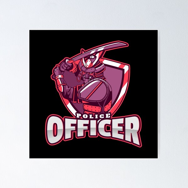 Item preview, Police Officer Design with Cool Samurai designed and sold by PRIVARSHU.