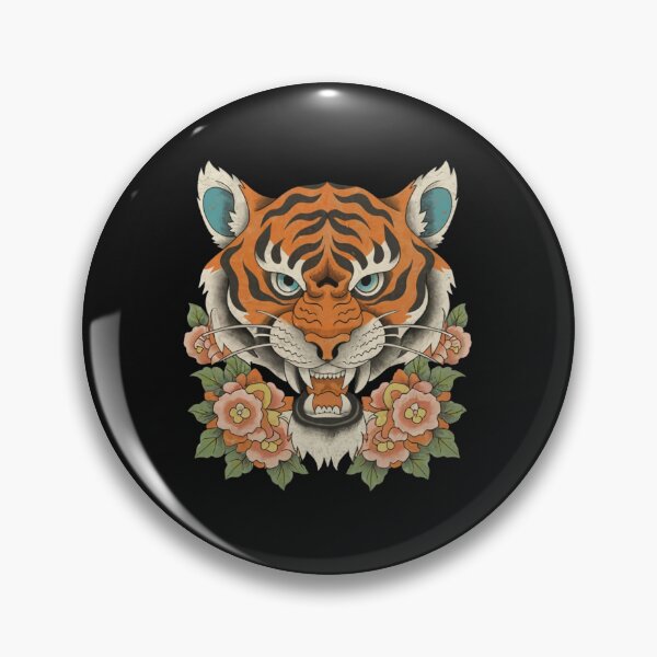 Item preview, American Traditional Tiger Tattoo designed and sold by Goku Creations.