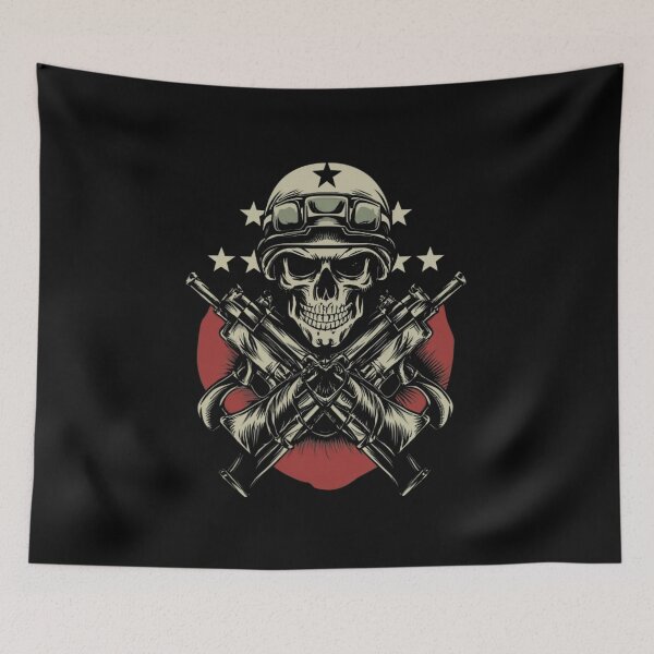 Item preview, American Traditional Soldier Skull Tattoo designed and sold by Goku Creations.