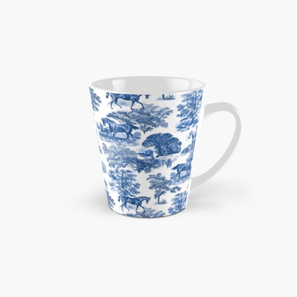 Item preview, Elegant Vintage Chic Blue Toile Horses Pattern designed and sold by tanjica.