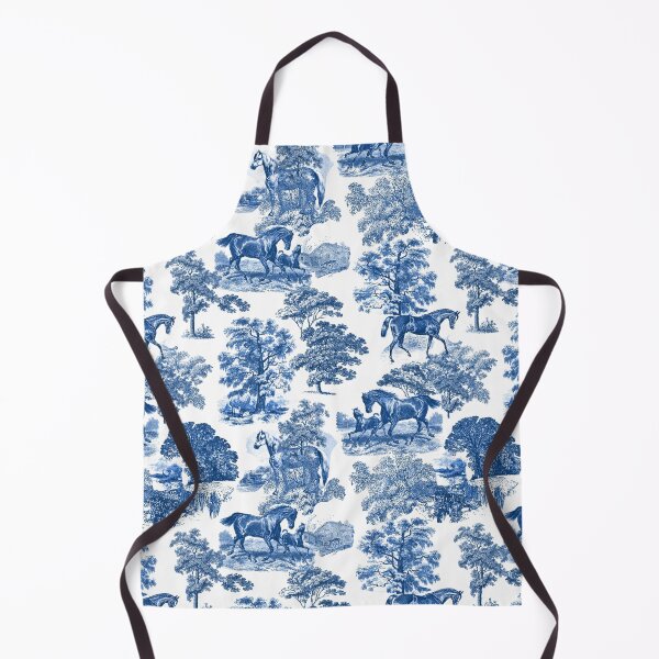 Item preview, Elegant Vintage Chic Blue Toile Horses Pattern designed and sold by tanjica.