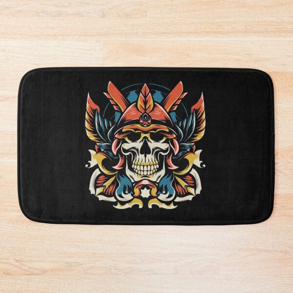 Item preview, American Traditional Samurai Skeleton Tattoo designed and sold by Goku Creations.