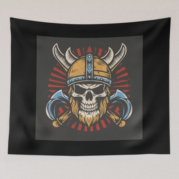 Item preview, American Traditional Viking Skeleton Tattoo designed and sold by Goku Creations.