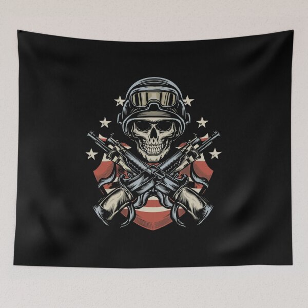 Item preview, American Traditional Soldier Skull Tattoo designed and sold by Goku Creations.