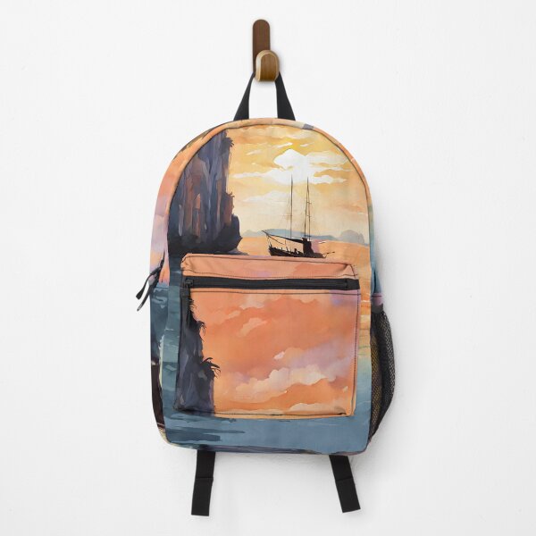 Item preview, Koh Phi Phi Leh Sunset: An Artistic Watercolor Infusion Capturing the Enchanting Beauty of the Orange-Hued Horizon designed and sold by LSVart.