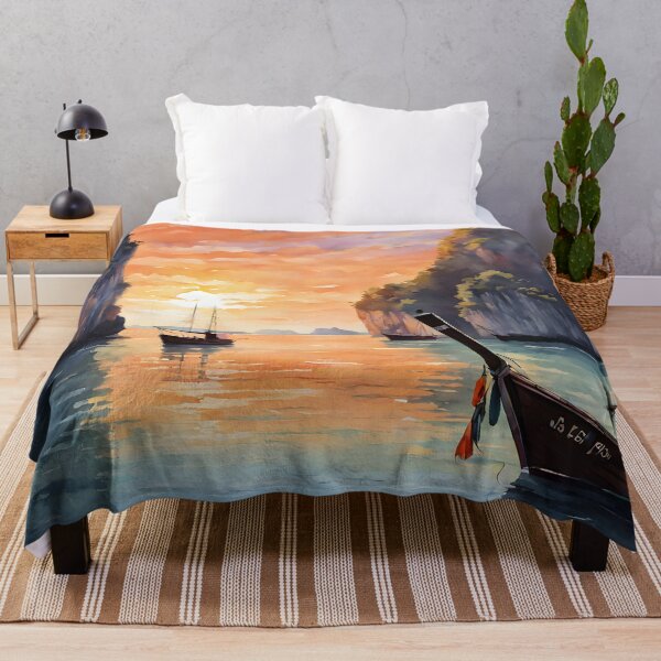 Item preview, Koh Phi Phi Leh Sunset: An Artistic Watercolor Infusion Capturing the Enchanting Beauty of the Orange-Hued Horizon designed and sold by LSVart.