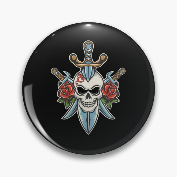 Item preview, American Traditional Skull and Dagger Tattoo designed and sold by Goku Creations.