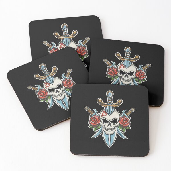 Item preview, American Traditional Skull and Dagger Tattoo designed and sold by Goku Creations.