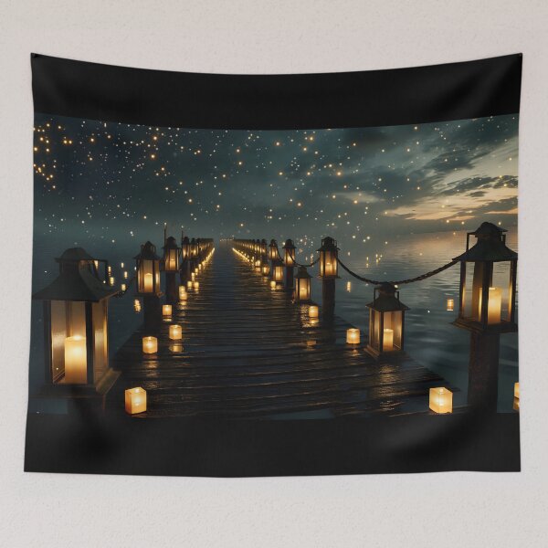 Item preview, Starry Embrace by the Pier designed and sold by AI-Only Creations.