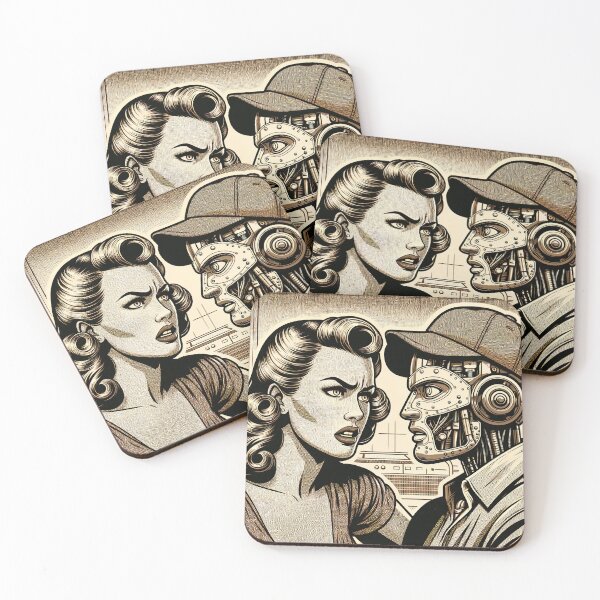 Item preview, Retro Revelations: Human vs. Robot designed and sold by artwaves.