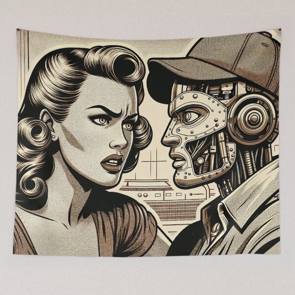Item preview, Retro Revelations: Human vs. Robot designed and sold by artwaves.