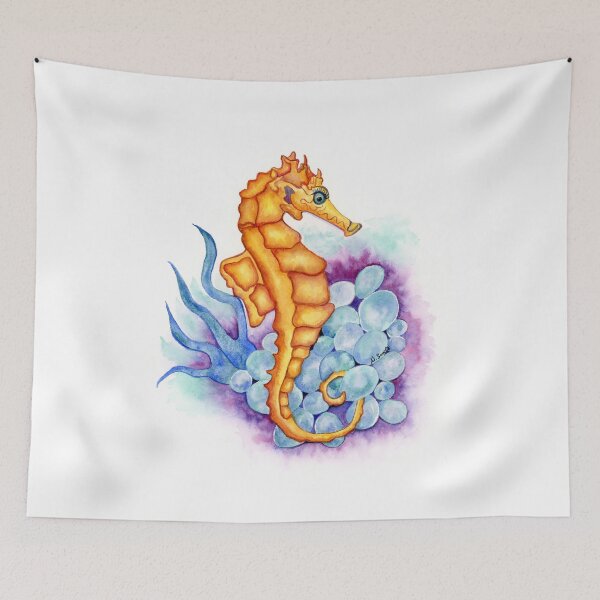 Item preview, Orange seahorse designed and sold by PurpleKimArt.