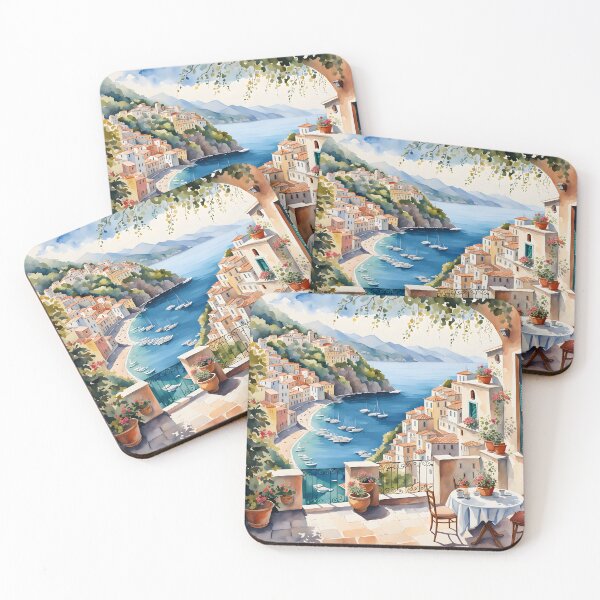 Item preview, Amalfi Coast: Watercolor Bliss in Italian Village designed and sold by LSVart.