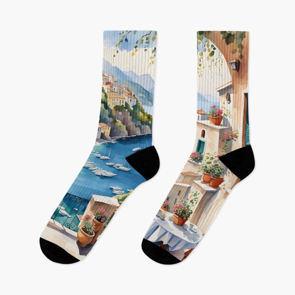 Item preview, Amalfi Coast: Watercolor Bliss in Italian Village designed and sold by LSVart.
