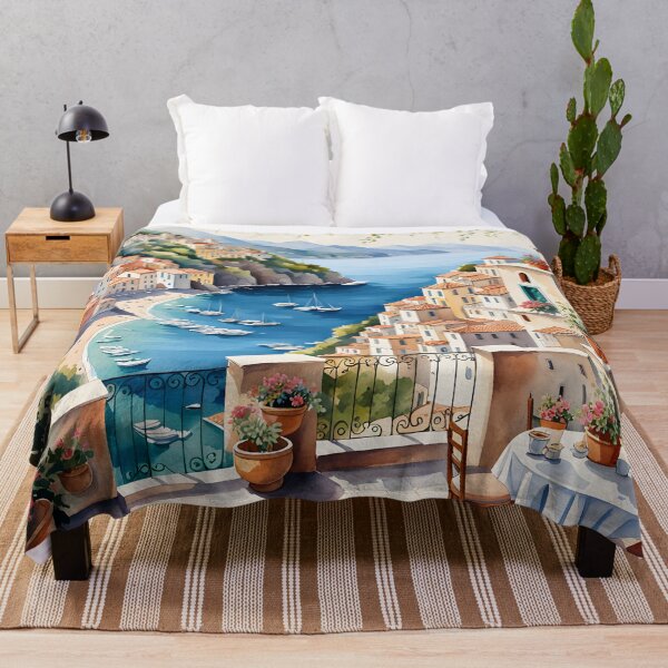 Item preview, Amalfi Coast: Watercolor Bliss in Italian Village designed and sold by LSVart.