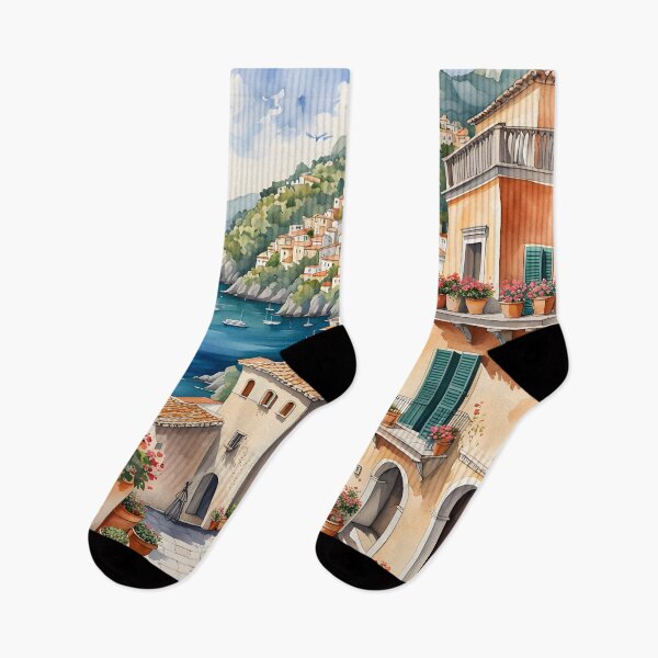 Item preview, Amalfi Coast: Coastal Village in Watercolor Splendor designed and sold by LSVart.