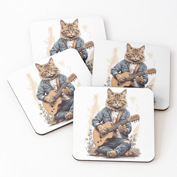 Item preview, Cat Playing guitar No.2 designed and sold by Ryslissa.