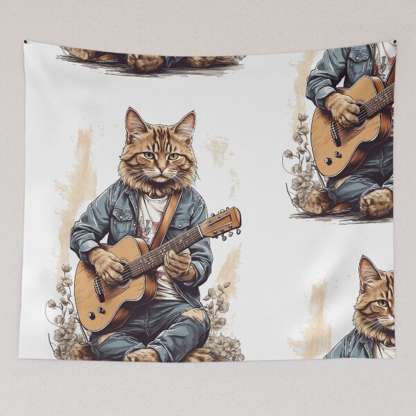 Item preview, Cat Playing guitar No.2 designed and sold by Ryslissa.