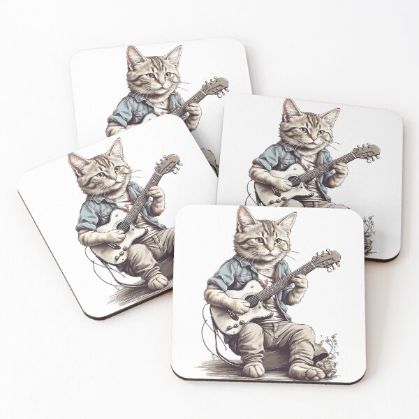 Item preview, Cat playing guitar No.3 designed and sold by Ryslissa.