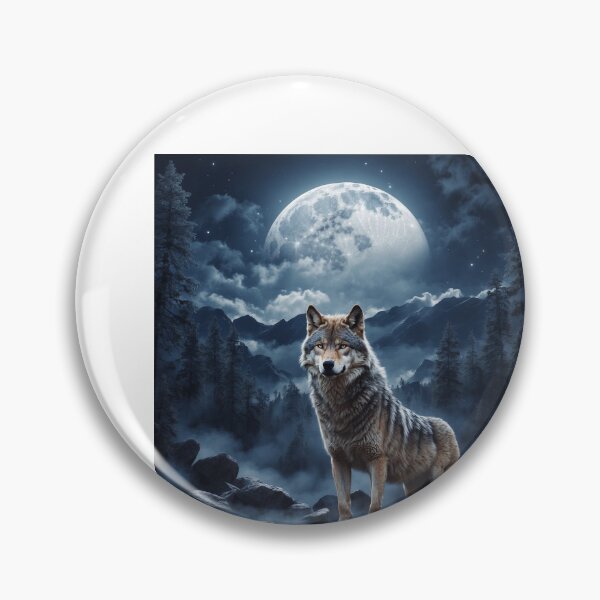 Item preview, Moonlit Wolf Forest Tee Art designed and sold by BestArtByArvind.