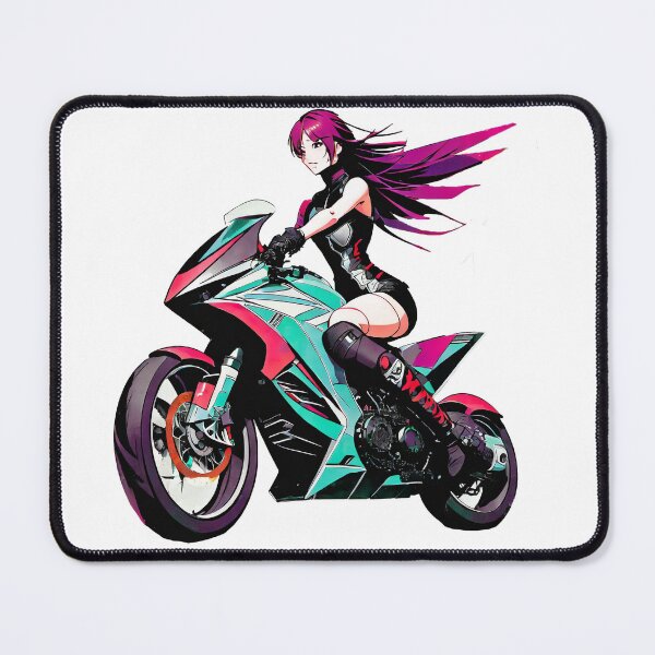 Item preview, Fierce Biker Girl on a Motorcycle designed and sold by BADESIGNZZ.