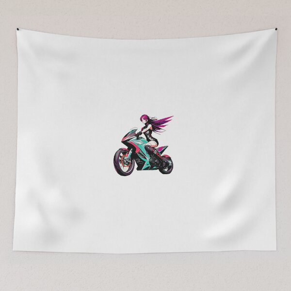 Item preview, Fierce Biker Girl on a Motorcycle designed and sold by BADESIGNZZ.
