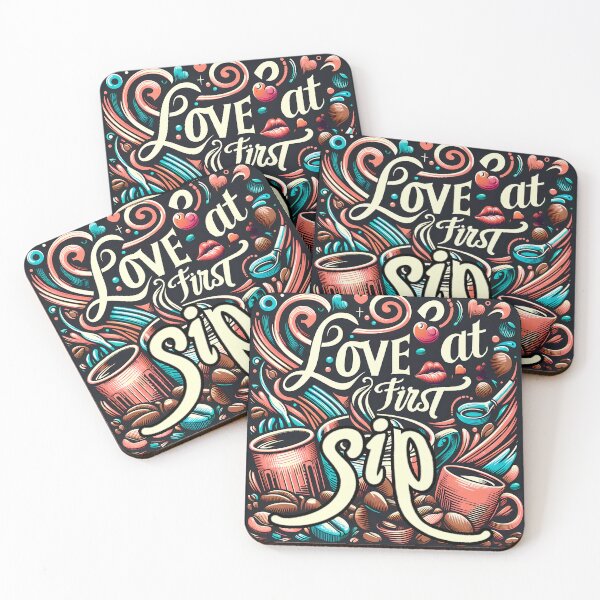 Item preview, Love at first sip, typography designed and sold by maxmaj.