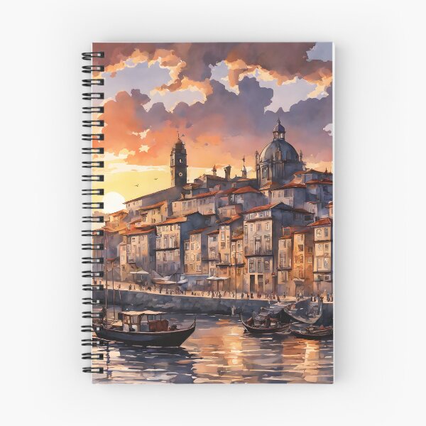 Item preview, Splendid Sunset Over Porto, Portugal: A Watercolor Dream Illuminating the City's Beauty designed and sold by LSVart.