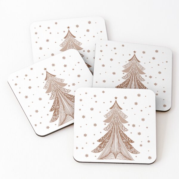 Item preview, Chocolate brown Christmas Tree zentangle designed and sold by Rexyy Studio .