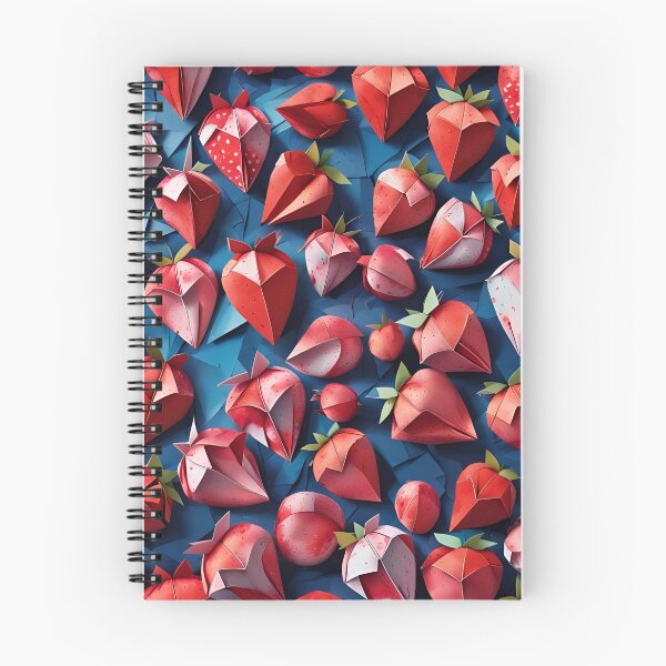 Item preview, Origami Strawberries Pattern Red Blue designed and sold by ShaViArt.