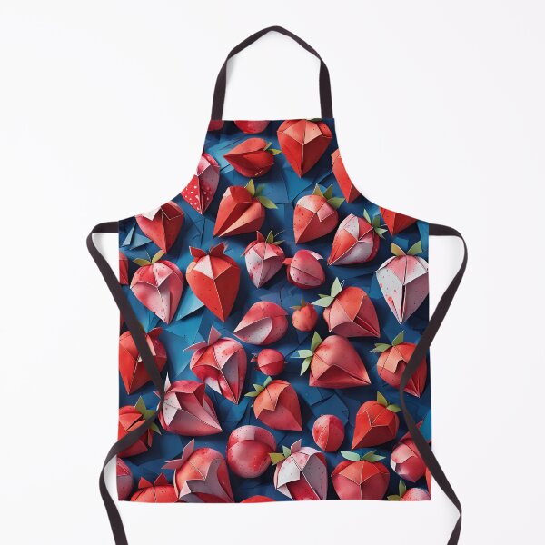 Item preview, Origami Strawberries Pattern Red Blue designed and sold by ShaViArt.