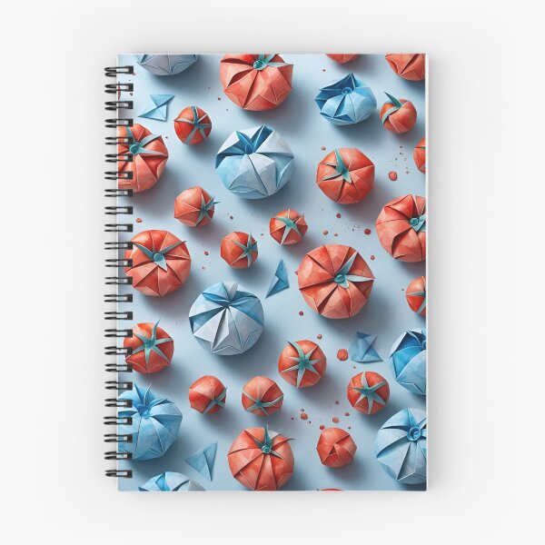 Item preview, Origami Tomatoes Pattern Red Blue designed and sold by ShaViArt.